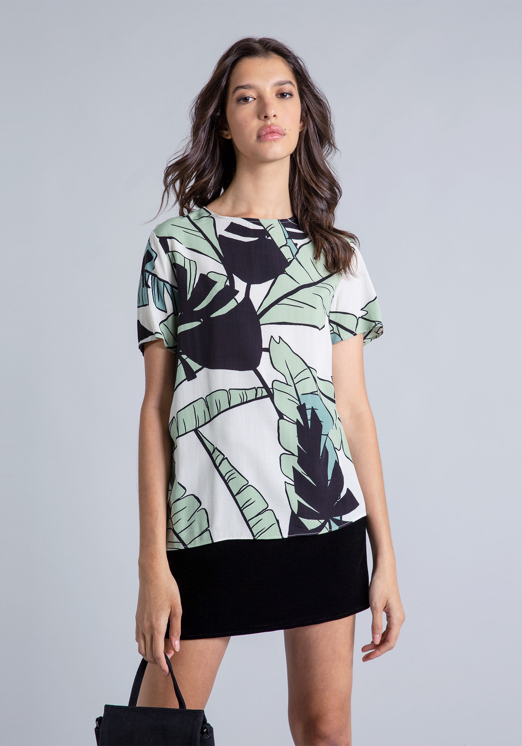 Blusa Estampada com Faixa, . Blusa Estampada com Faixa, , large.