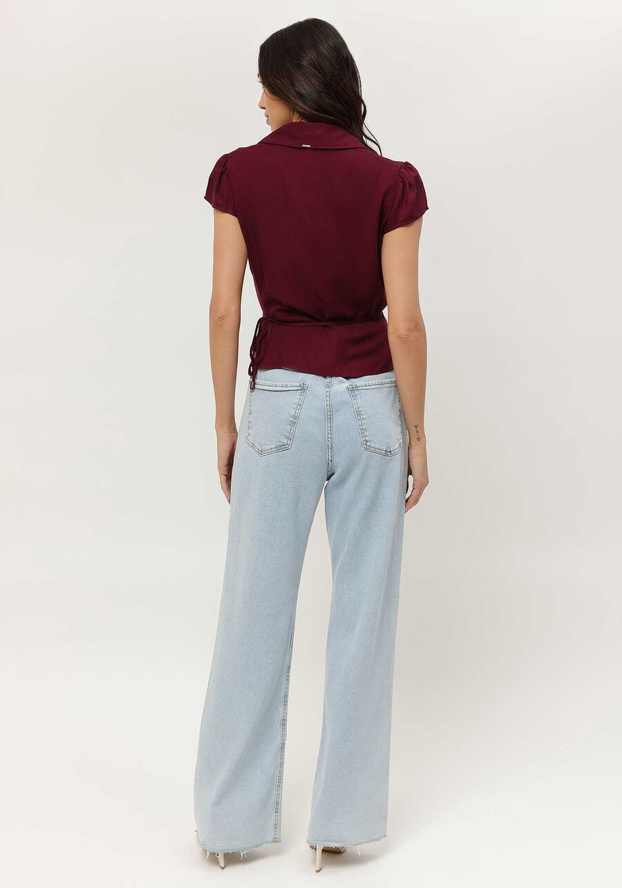 Blusa Transpassada em Viscose com Gola, . Blusa Transpassada em Viscose com Gola, , large.