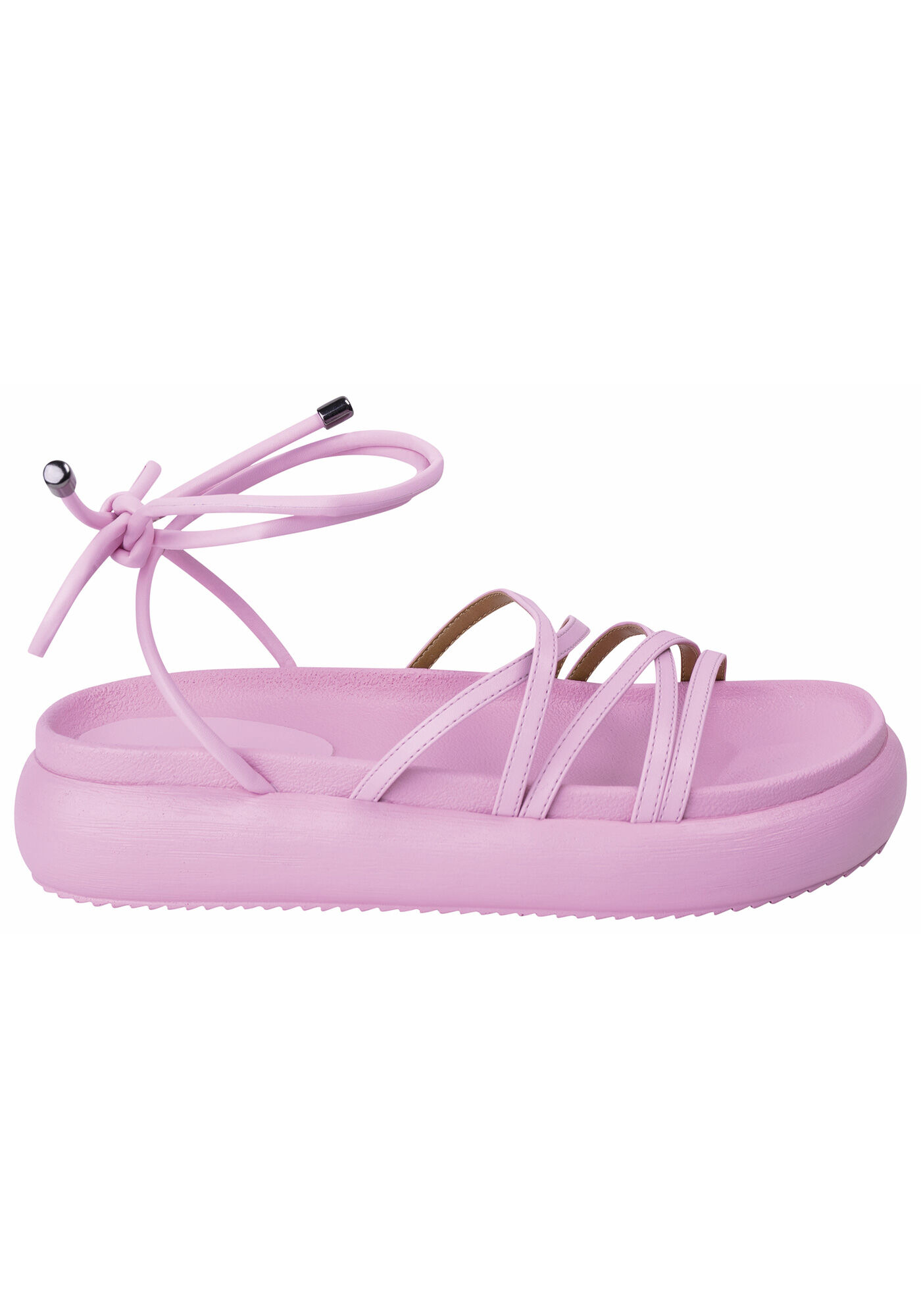 Sand&aacute;lia Papete Flatform com Amarra&ccedil;&atilde;o, , large.
