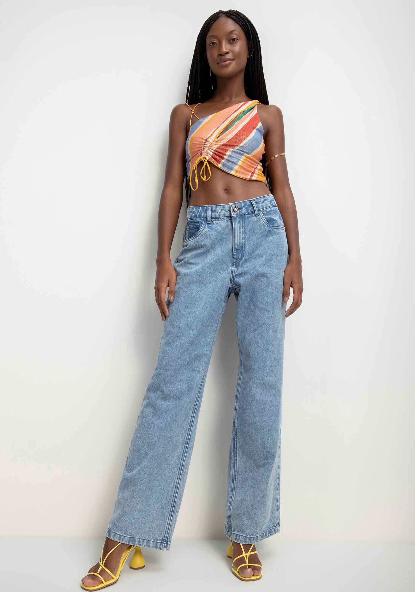 Cal a Jeans Wide Leg com Cintura Baixa Lez a Lez
