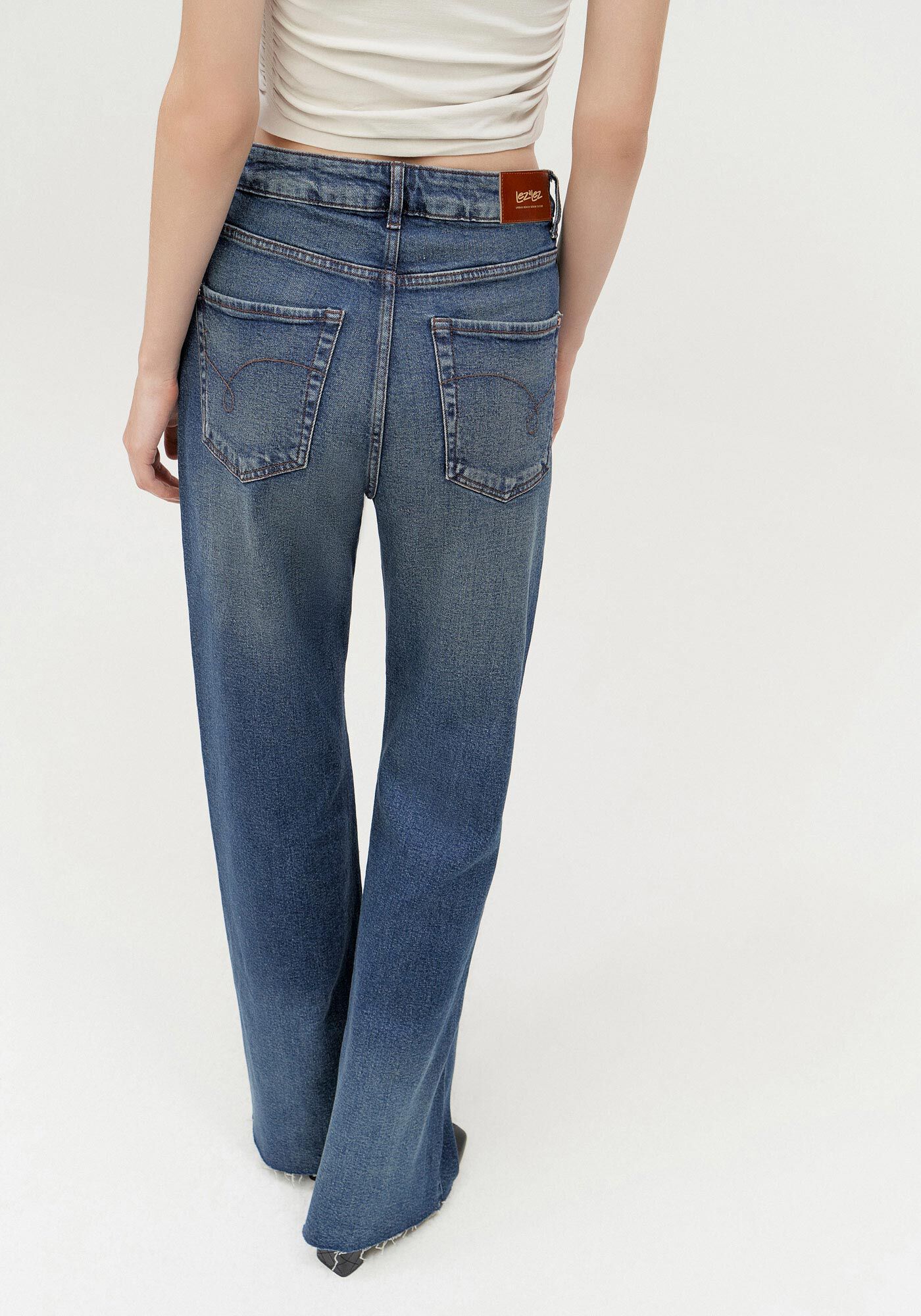 Cal&ccedil;a Jeans Wide Leg Comfort Super Alta, JEANS, large.