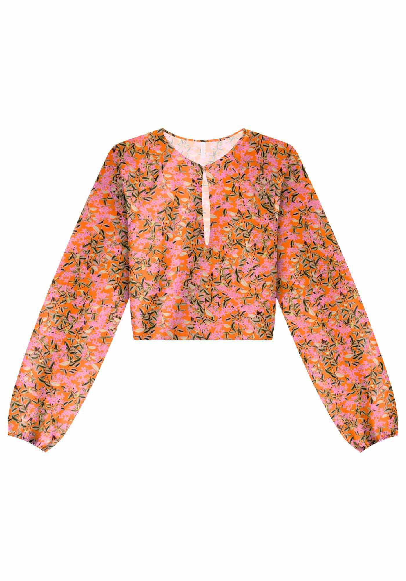 Blusa Manga Longa com Abertura Decote, , large.