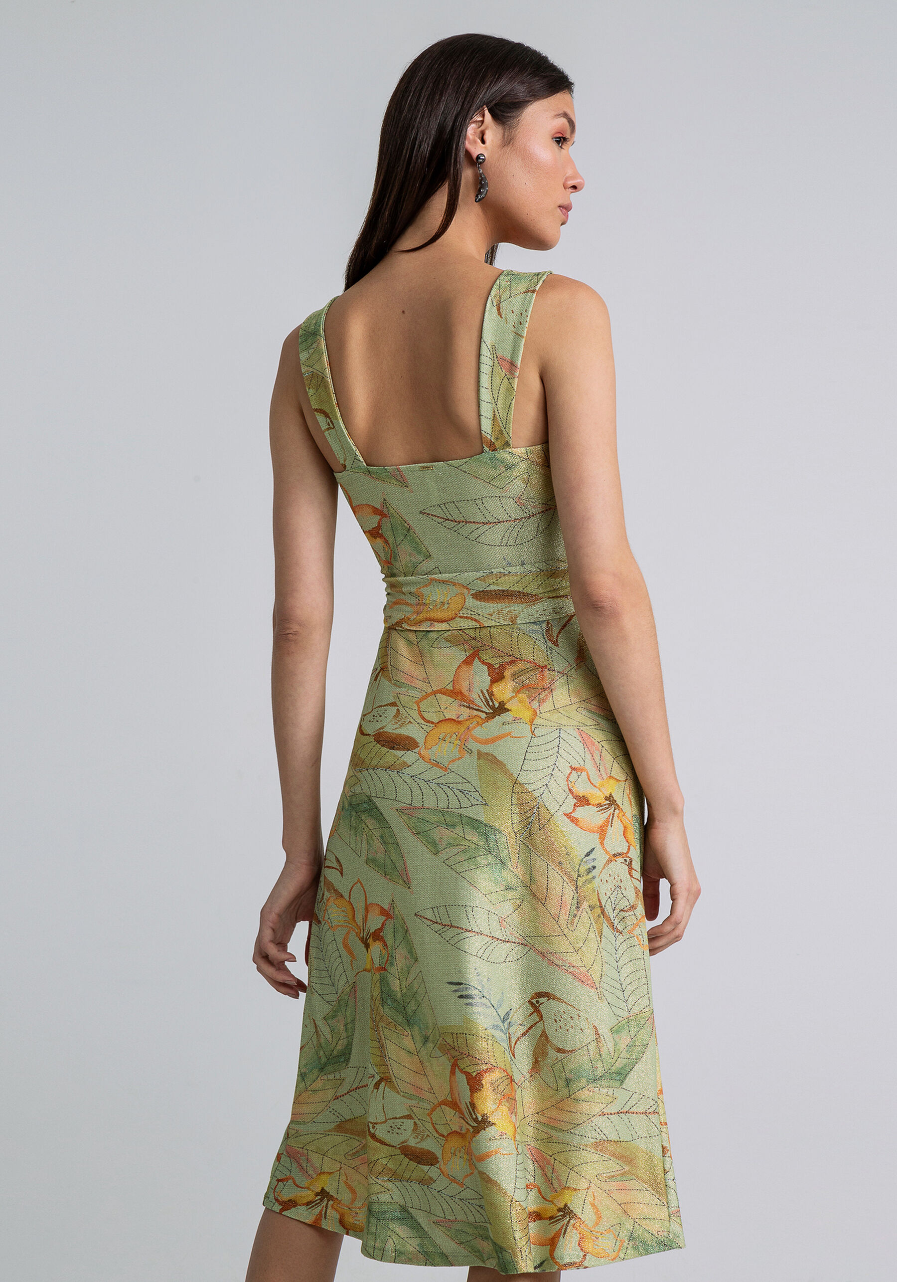 Vestido Midi Decote Reto Faixa, . Vestido Midi Decote Reto Faixa, , large.