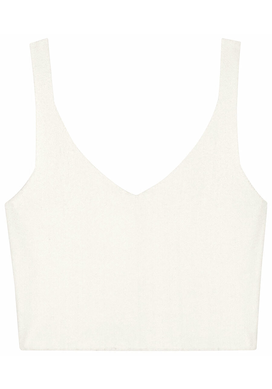 Blusa Cropped em Tricô com Decote V, . Blusa Cropped em Tricô com Decote V, , large.