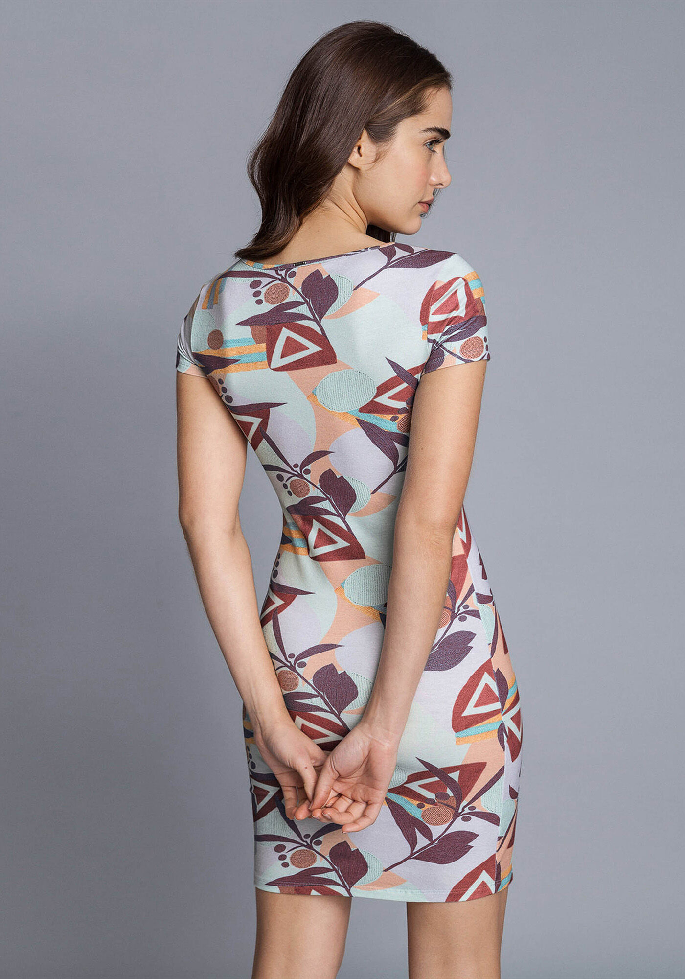 Vestido Decote V Estampa, , large.