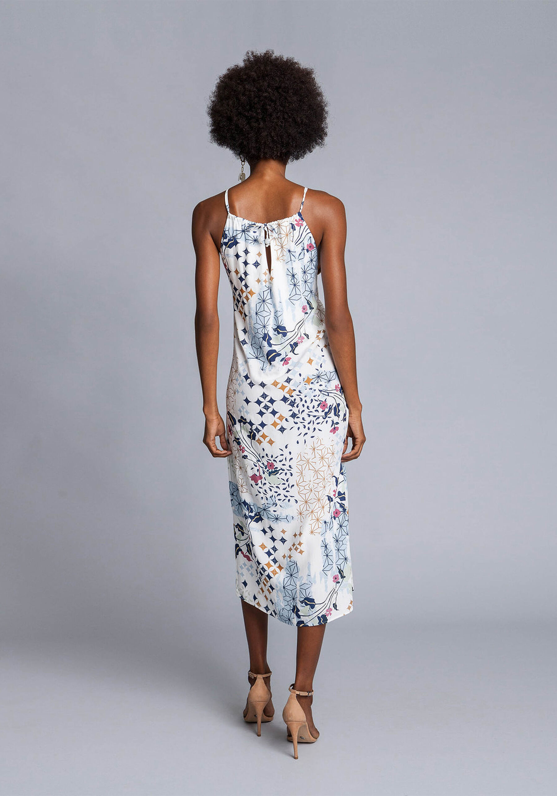 Vestido midi em tecido, . Vestido midi em tecido, , large.