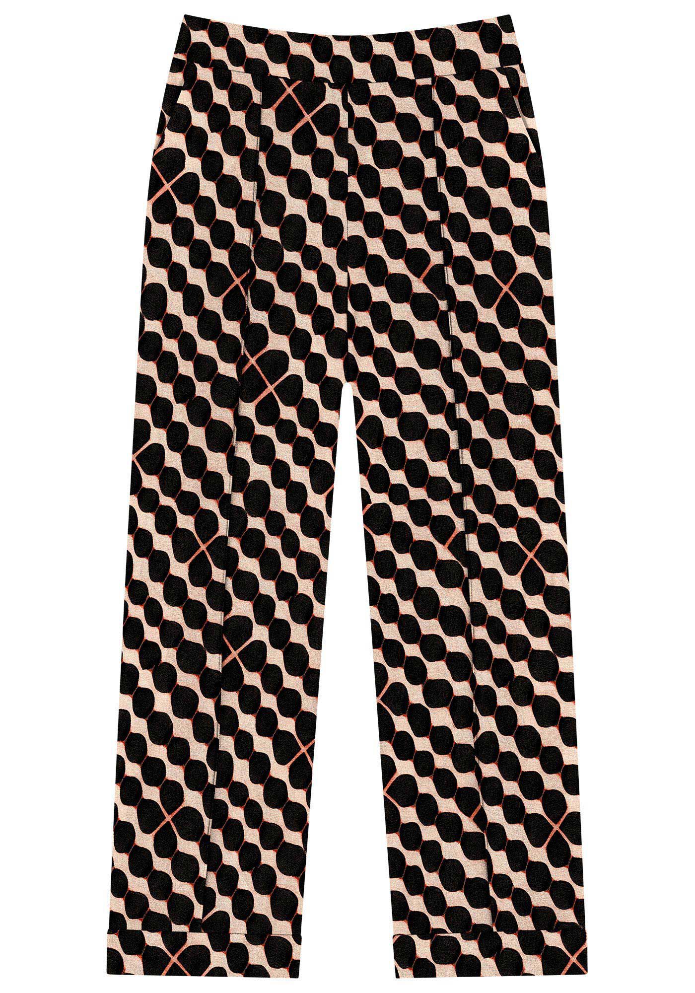 Cal&ccedil;a Reta em Viscose Estampada, , large.