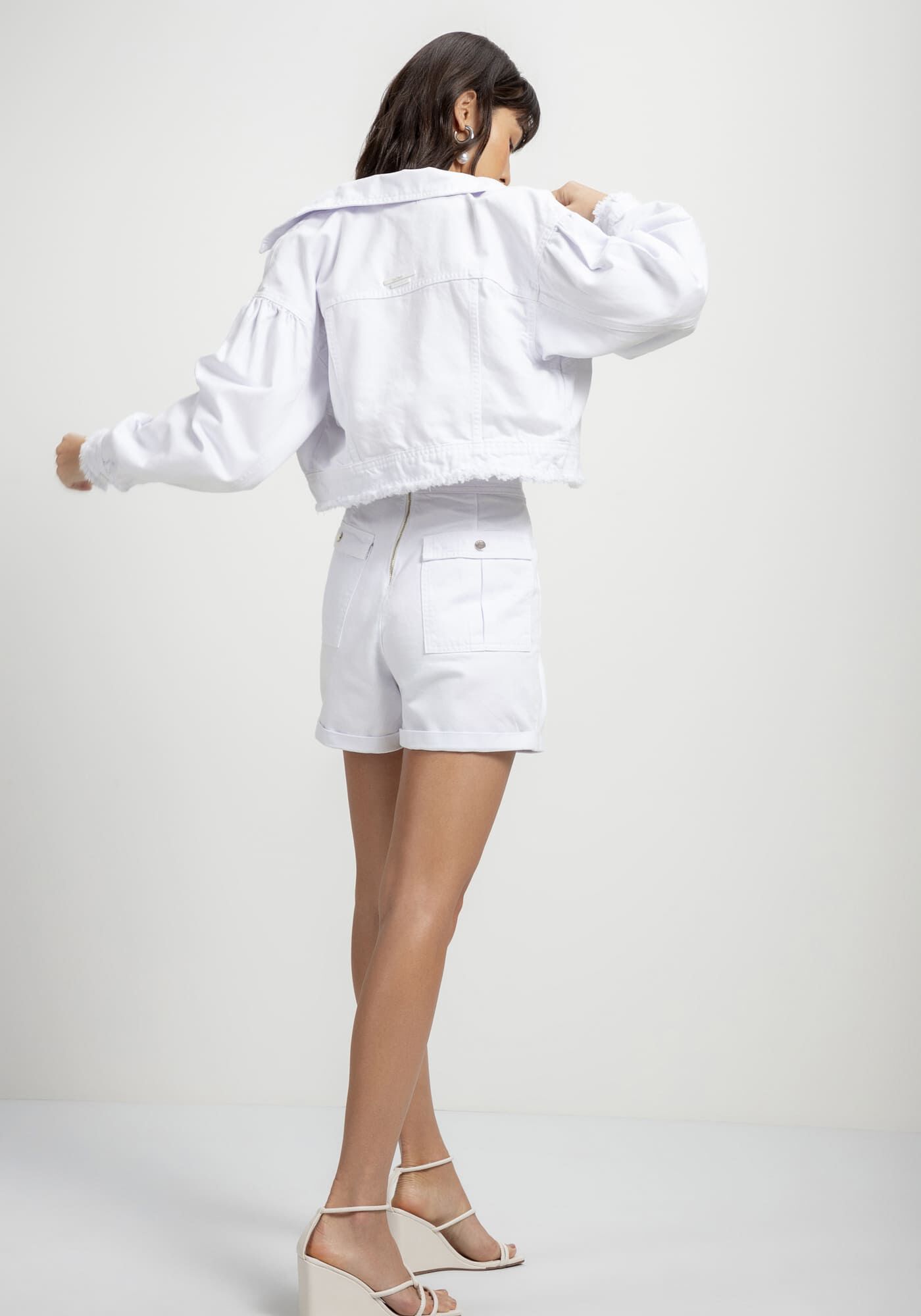 Jaqueta Sarja Cropped Manga Bufante, , large.