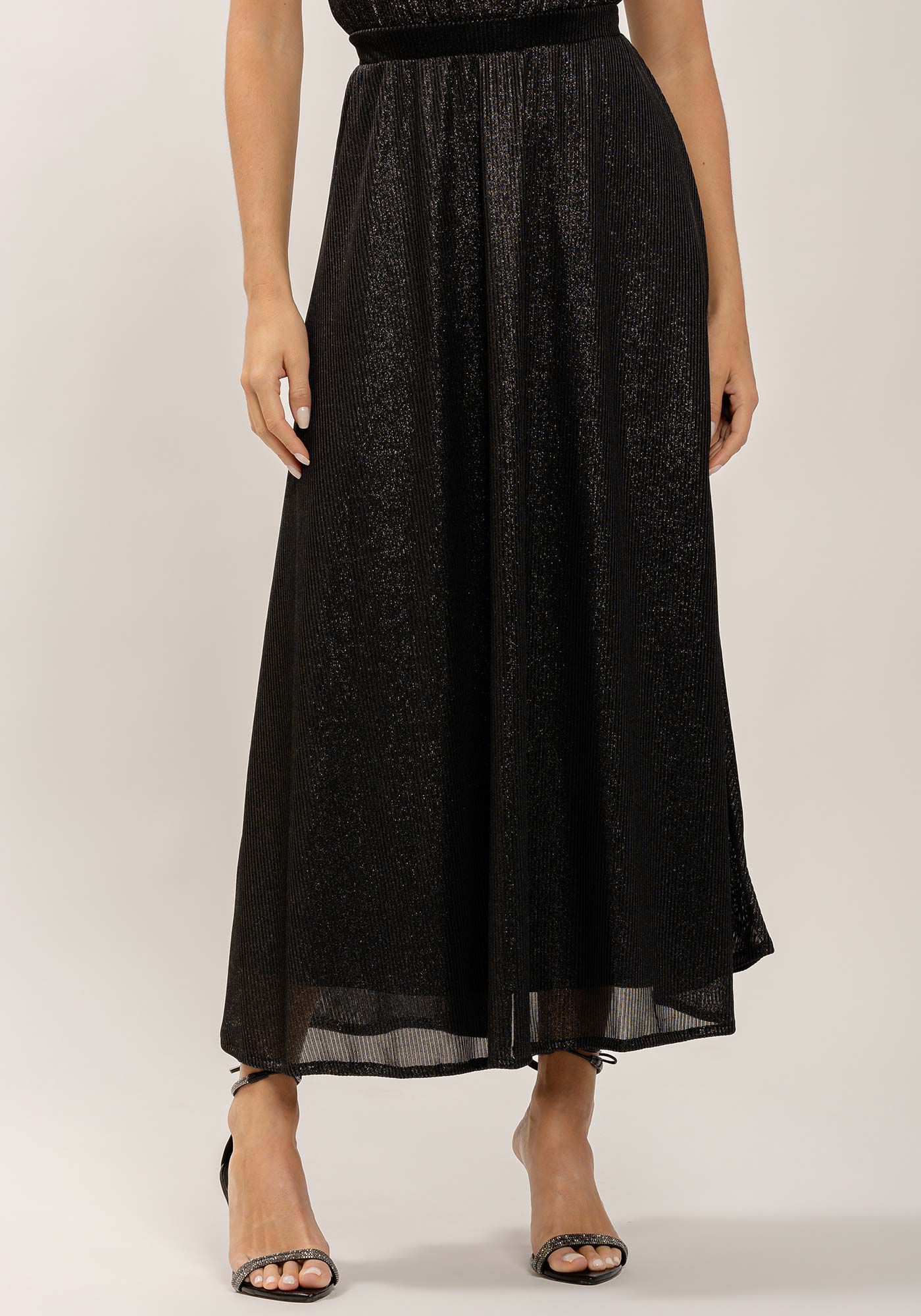 Saia Midi Evas&ecirc; Canelada com Brilho, , large.