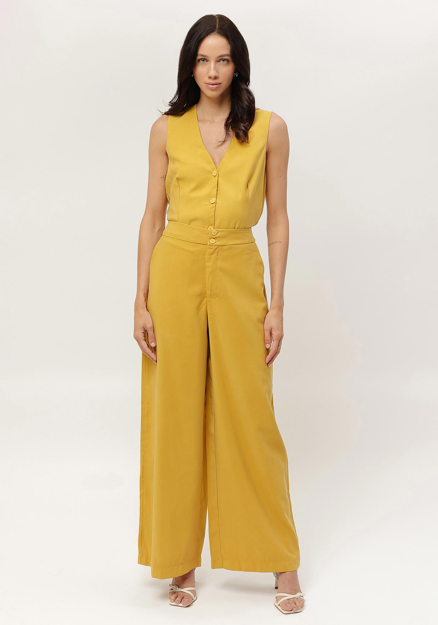 Cal&ccedil;a Alfaiataria com Cintura Alta, , large.