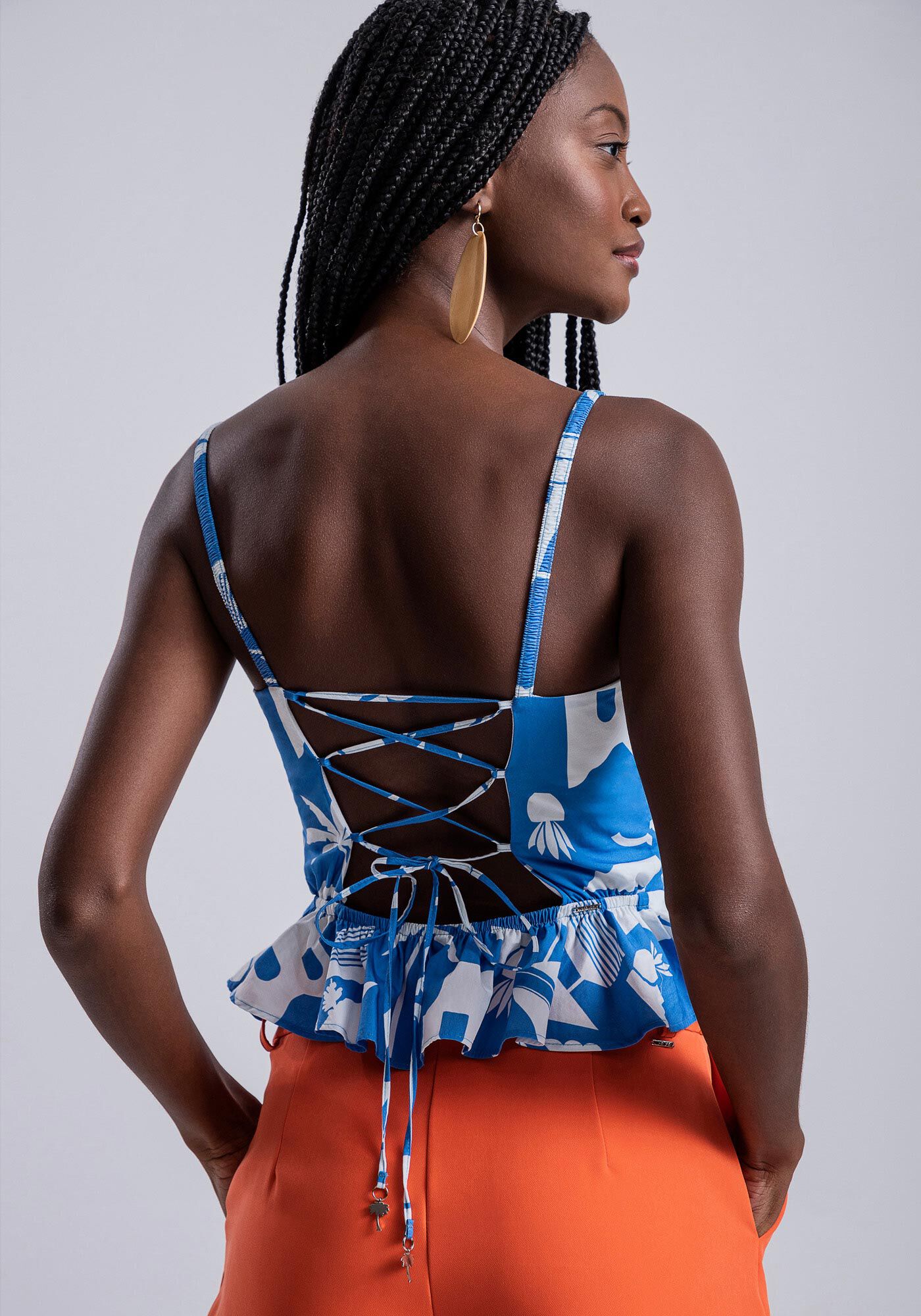 Blusa com Al&ccedil;as com Amarra&ccedil;&atilde;o Costas, , large.