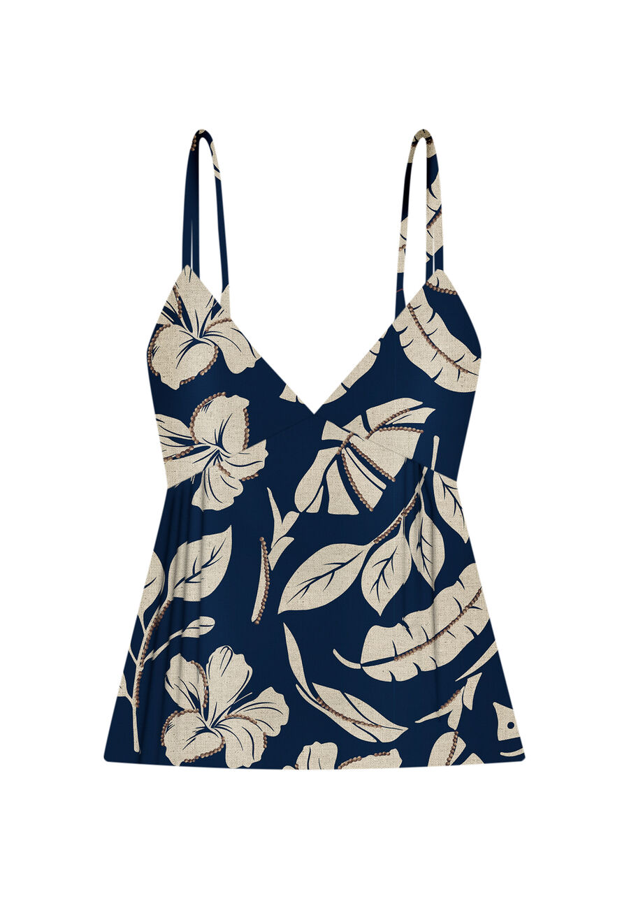 Blusa com Alças Laço Costas Estampa, . Blusa com Alças Laço Costas Estampa, , large.