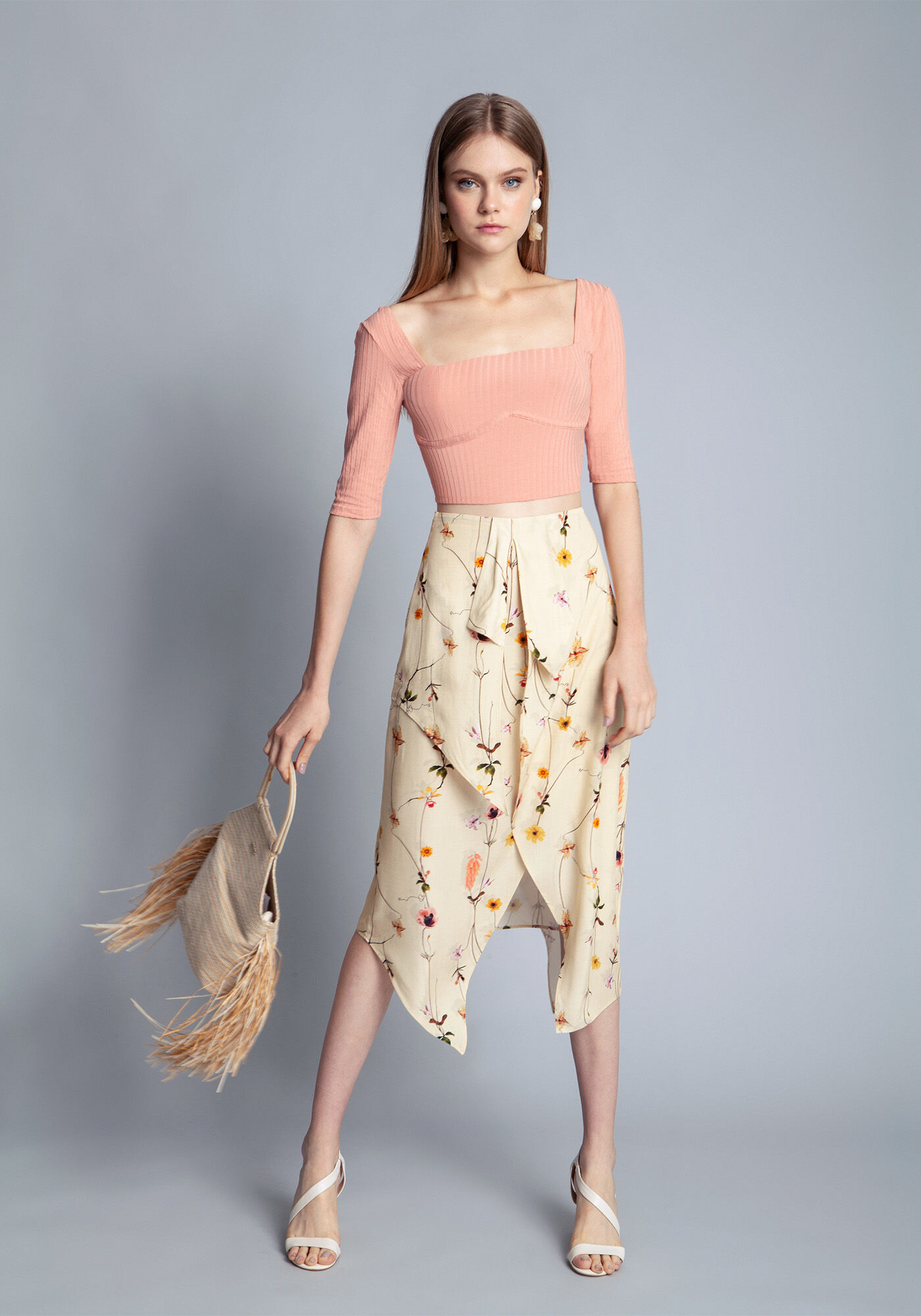 Blusa Malha Canelado Tracy Cropped, , large.