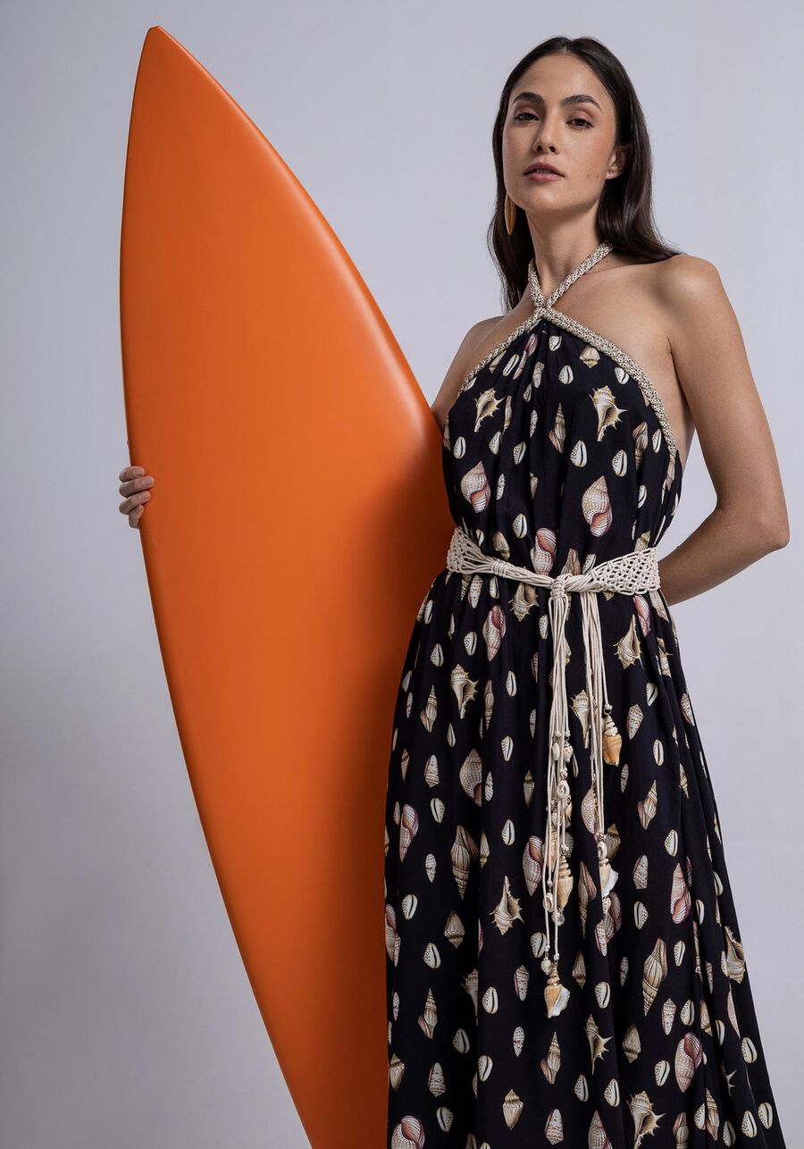 Vestido Midi Frente Única em Viscose Estampado, BUZIOS. Vestido Midi Frente Única em Viscose Estampado, BUZIOS, large.