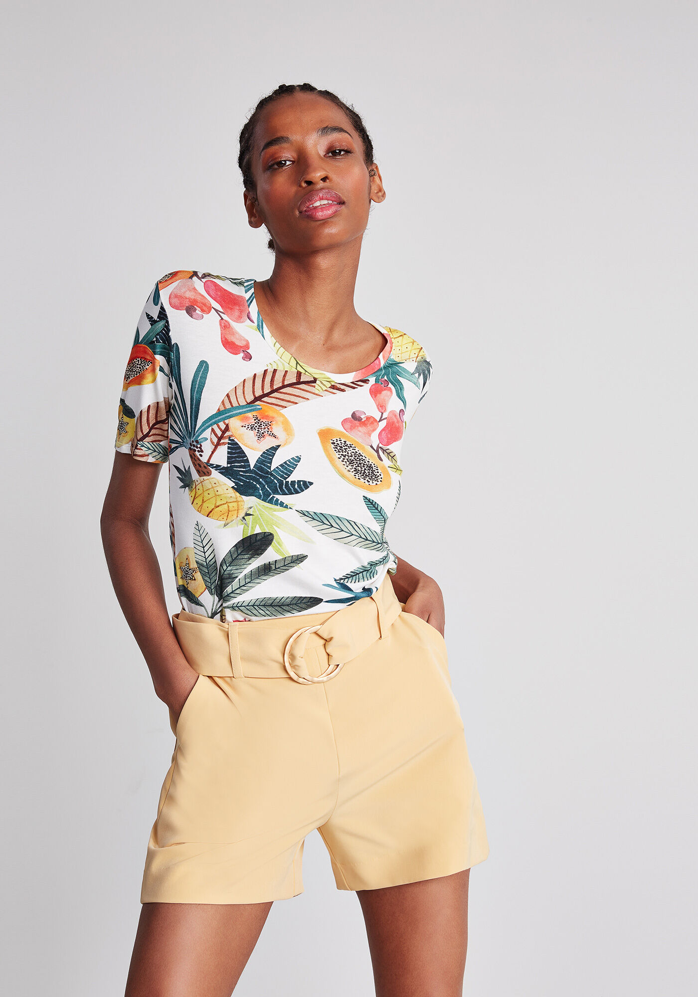 Blusa Manga Curta Estampa, , large.