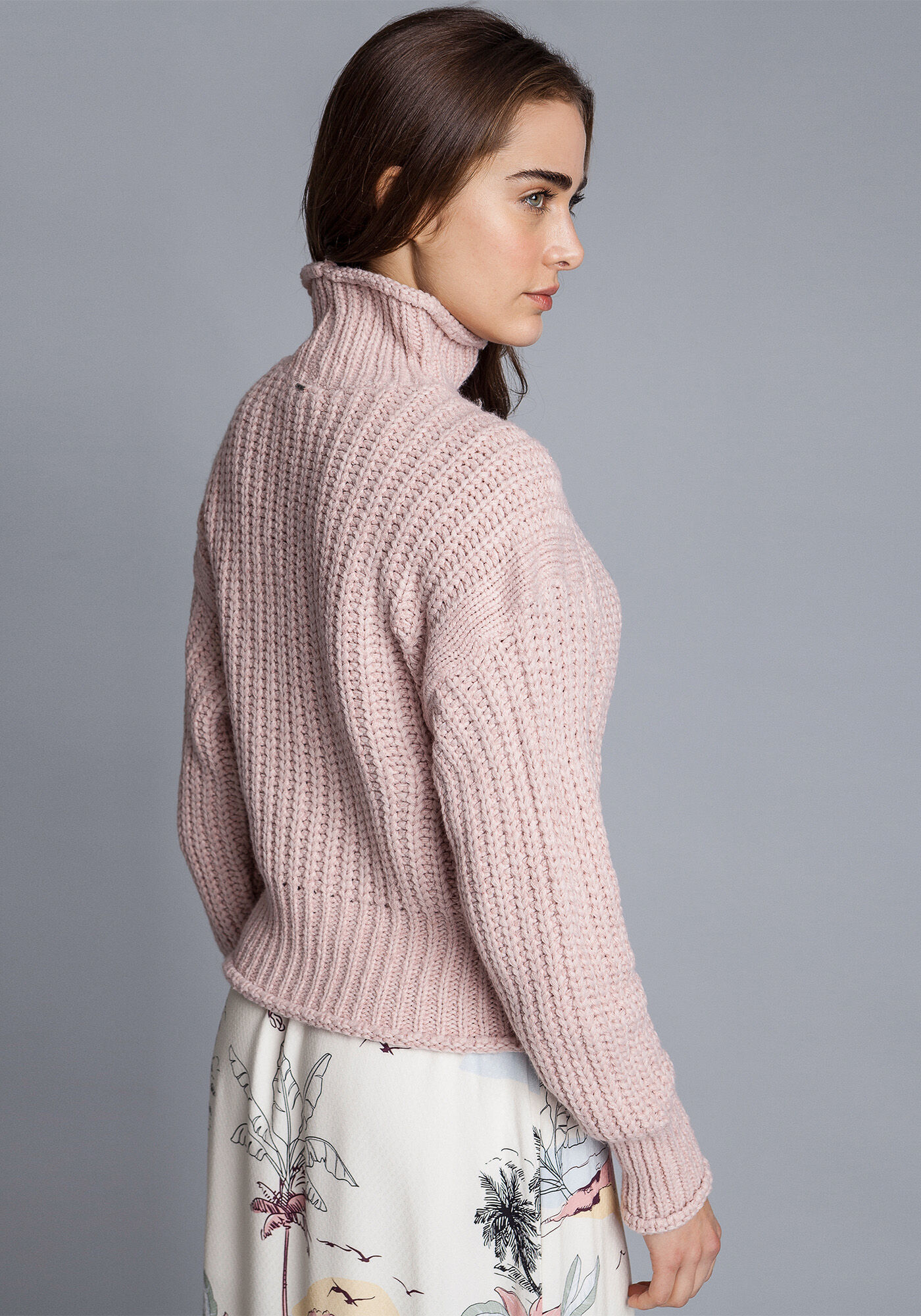 Blus&atilde;o Manga M&aacute;xi Tric&ocirc; Rosa Apricot, , large.