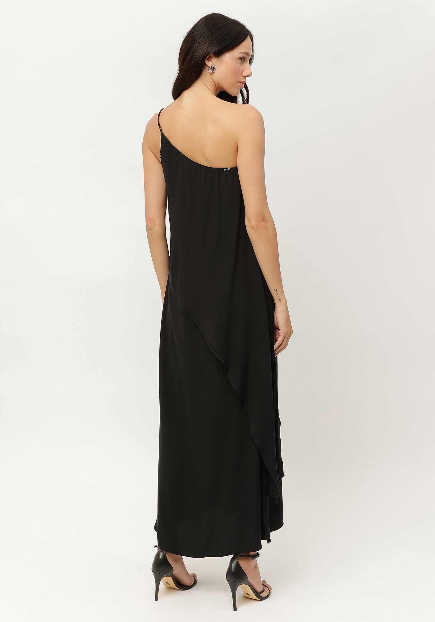 Vestido Midi Ombro S&oacute; em Crepe com Babado, , large.