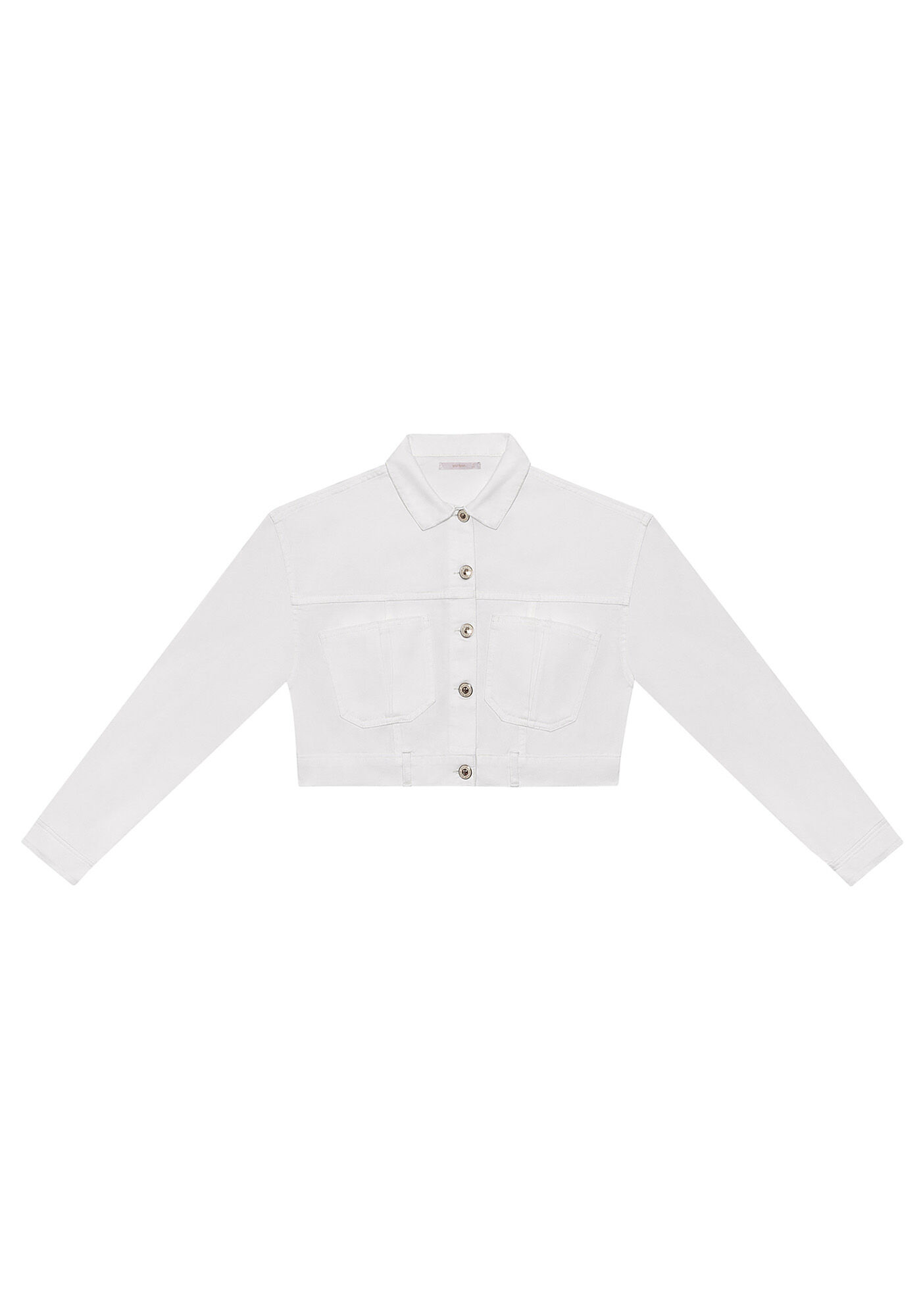 Jaqueta Sarja Cropped, BRANCO OFF WHITE, large.