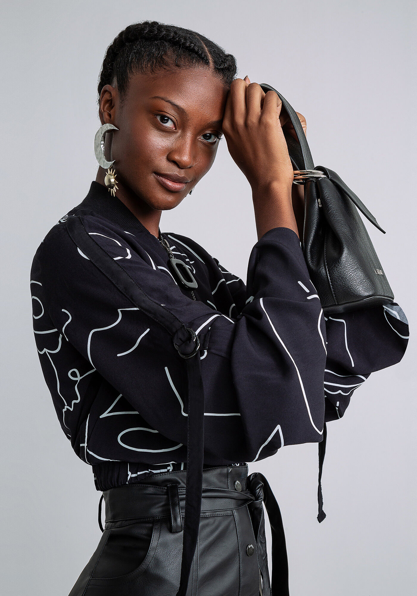 Blusa Cropped Manga Sino Estampa, , large.