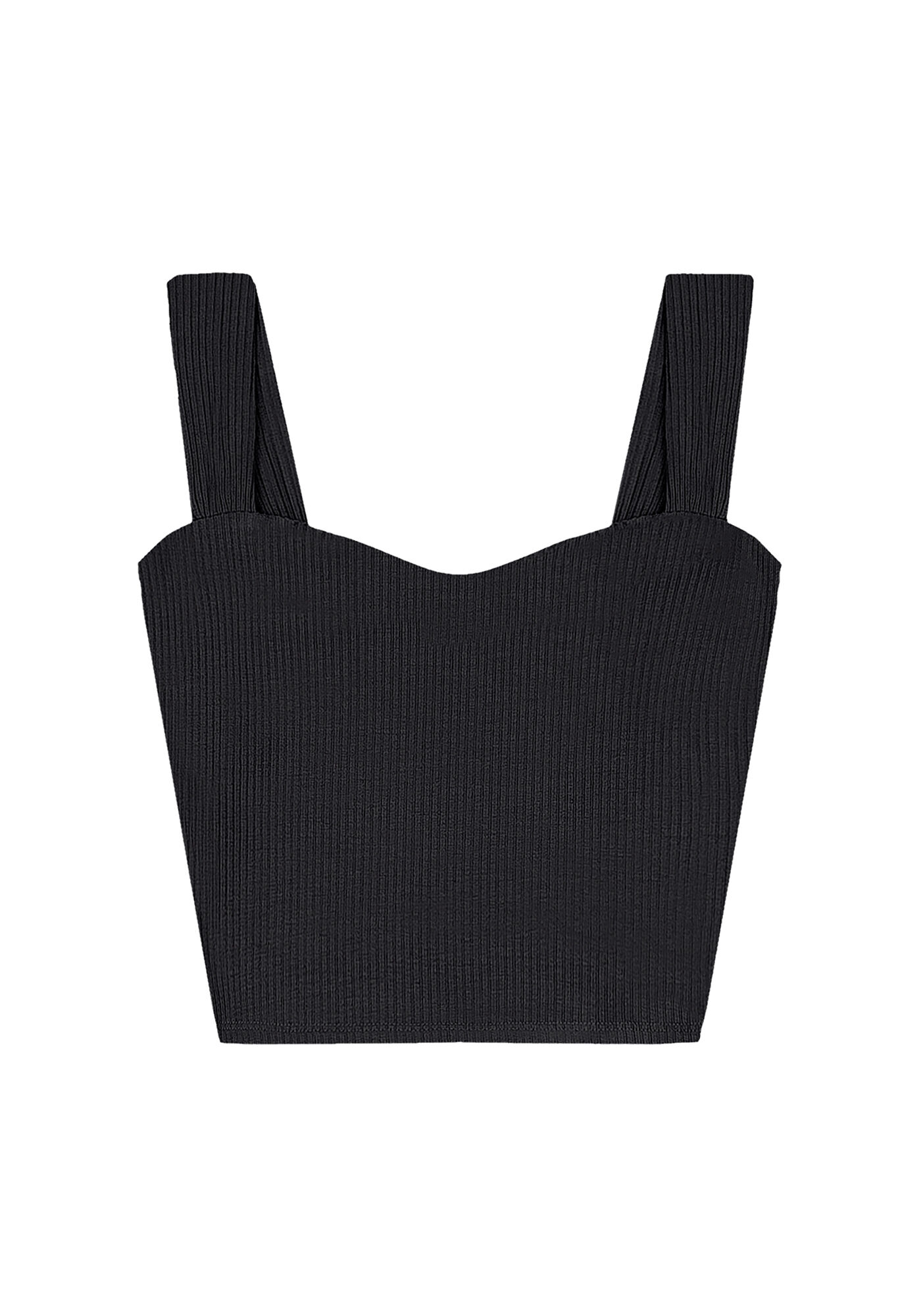 Blusa Cropped Decote Cora&ccedil;&atilde;o, PRETO, large.