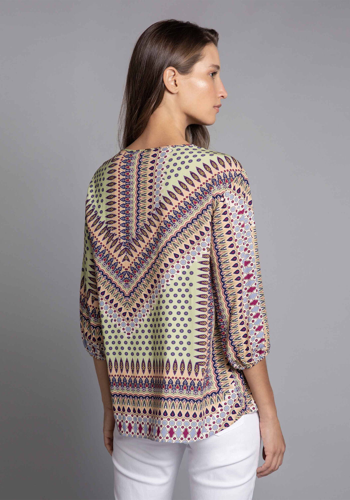 Blusa Manga 3/4 Estampa Acacia, , large.