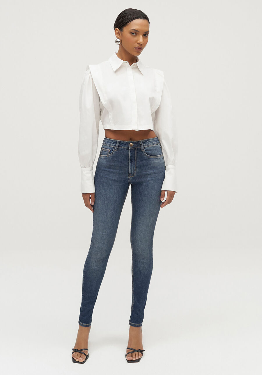 Calça Jeans Skinny com Cintura Alta, . Calça Jeans Skinny com Cintura Alta, , large.