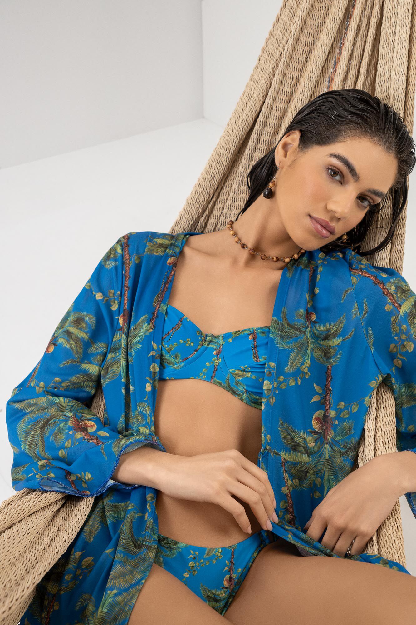 Vestido Curto Sa&iacute;da de Praia Estampado, INAJA, large.