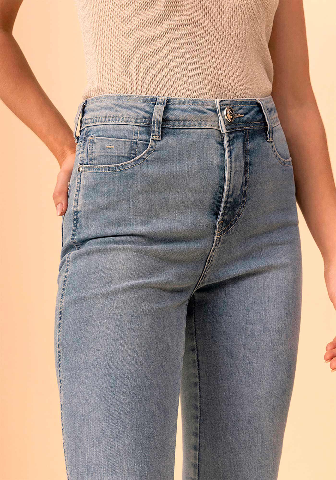 Cal&ccedil;a Jeans Skinny Perfect Com Cintura Alta E Elastano, JEANS, large.