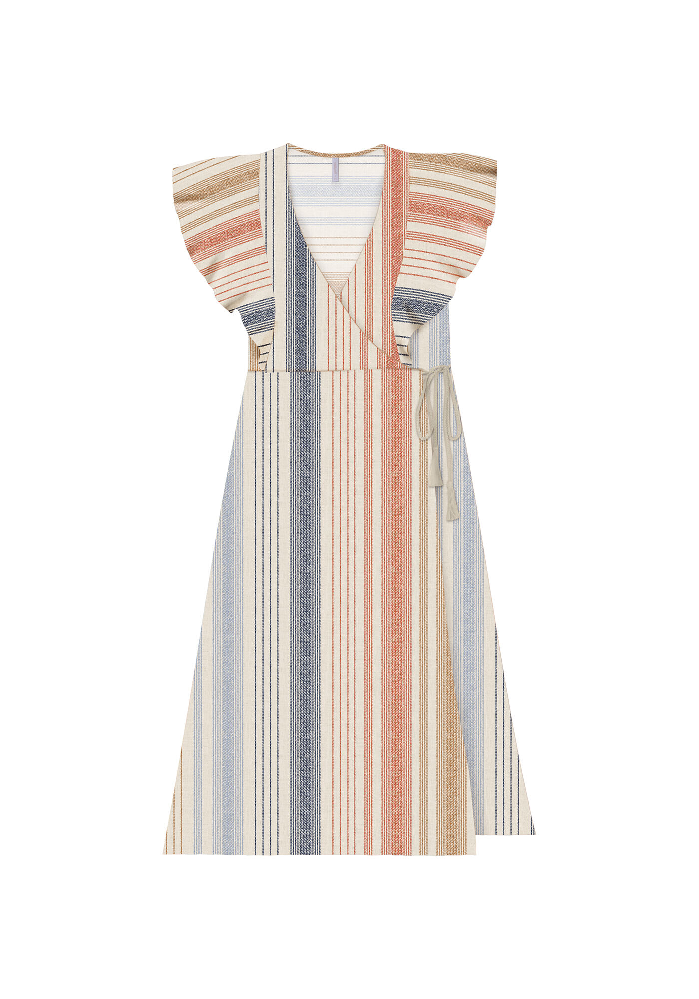 Vestido Midi Transpassado Estampado, DESCANSO, large.