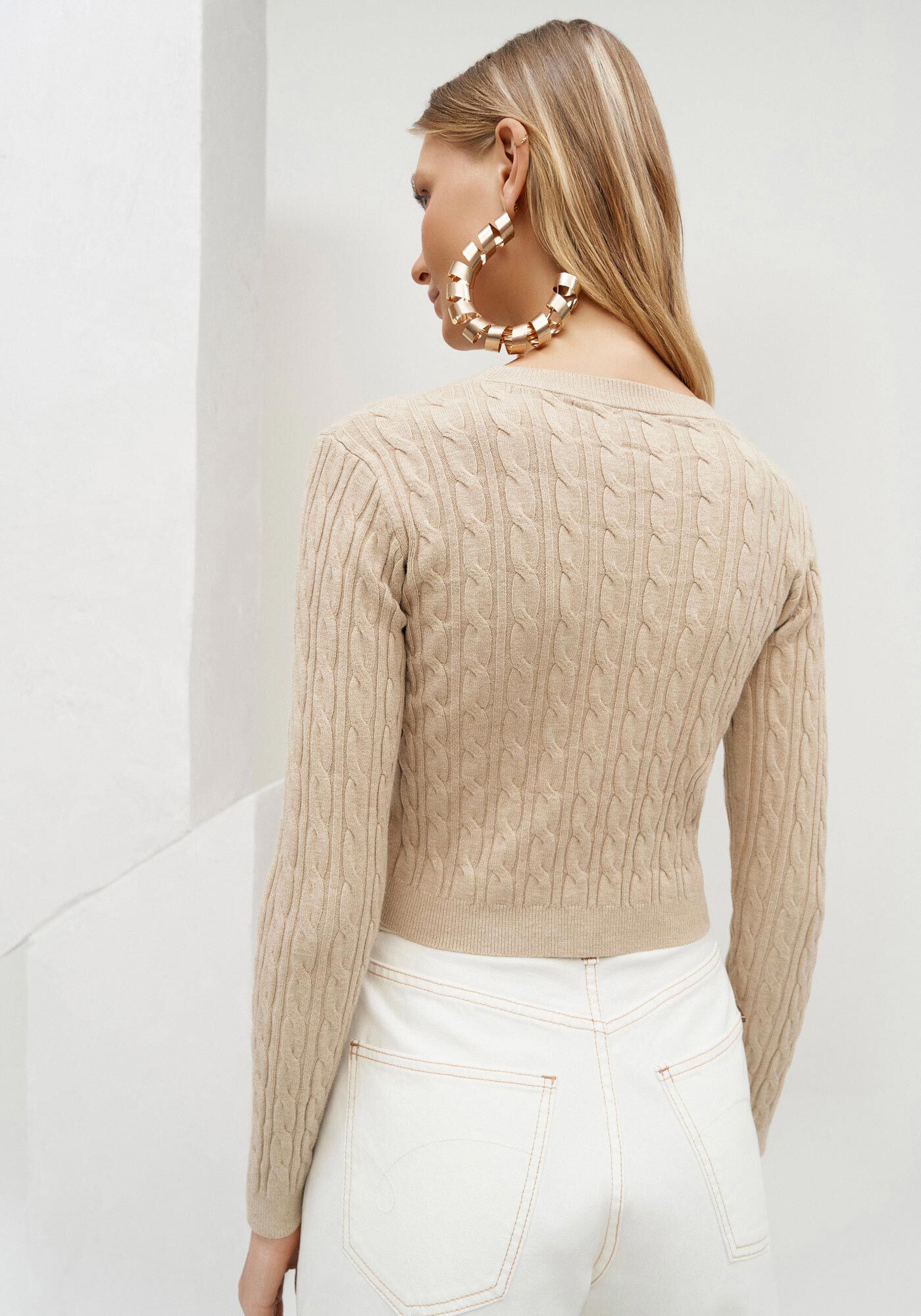 Blus&atilde;o em Tric&ocirc; com Textura, , large.