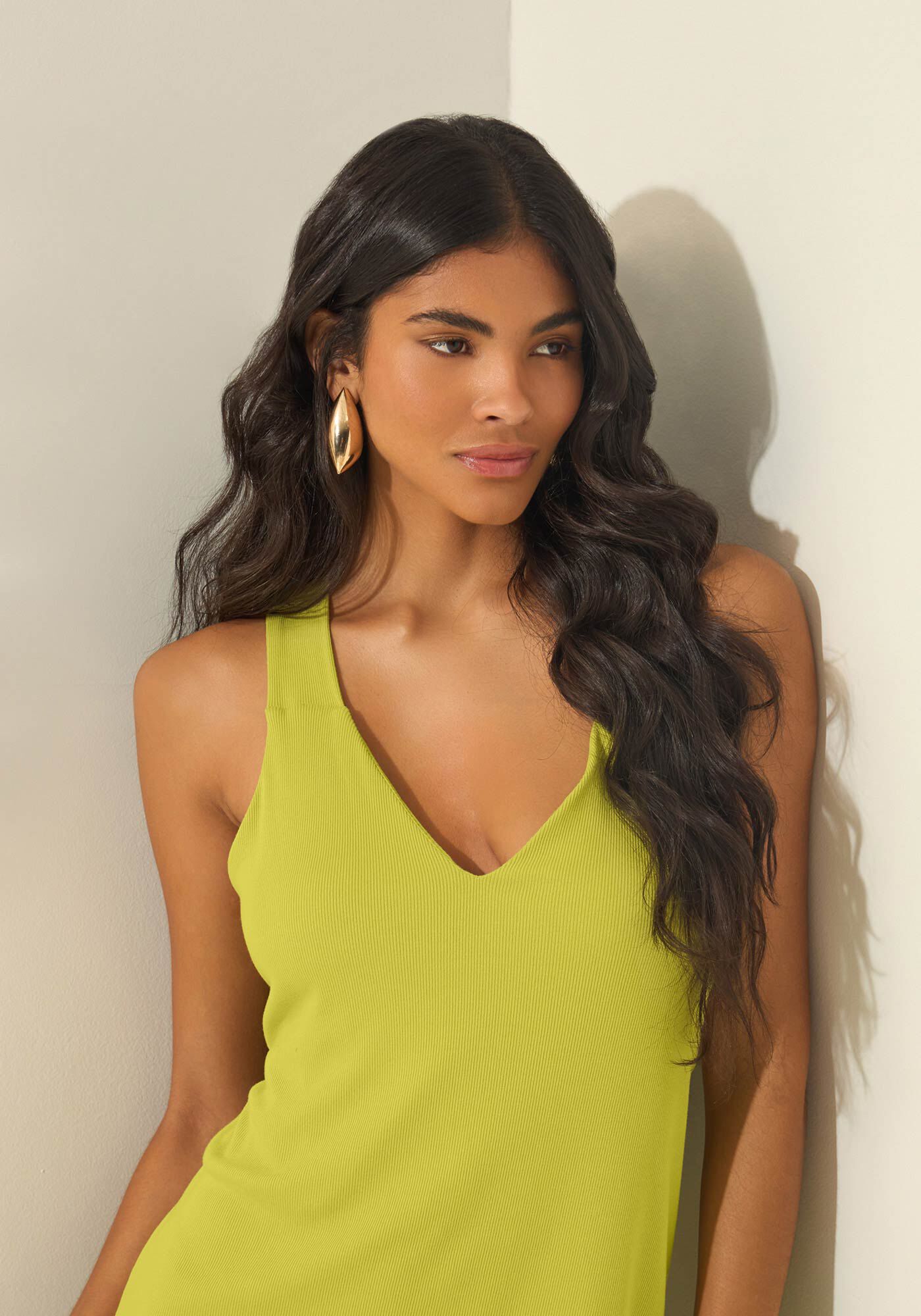 Vestido Longo Com Al&ccedil;as Cruzadas Em Malha Canelada, VERDE GUARANA, large.