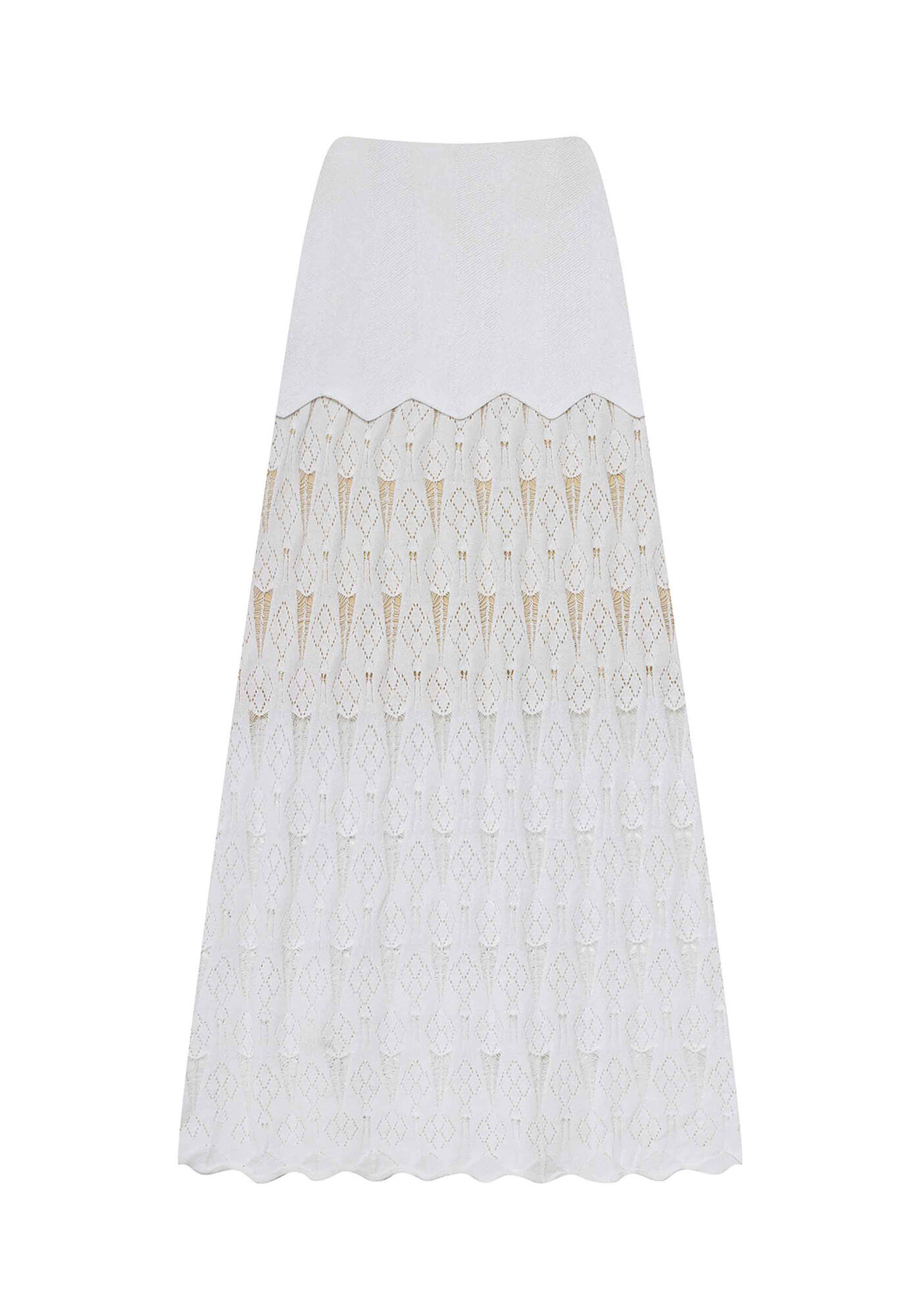 Saia Midi Tric&ocirc;, BRANCO OFF WHITE, large.