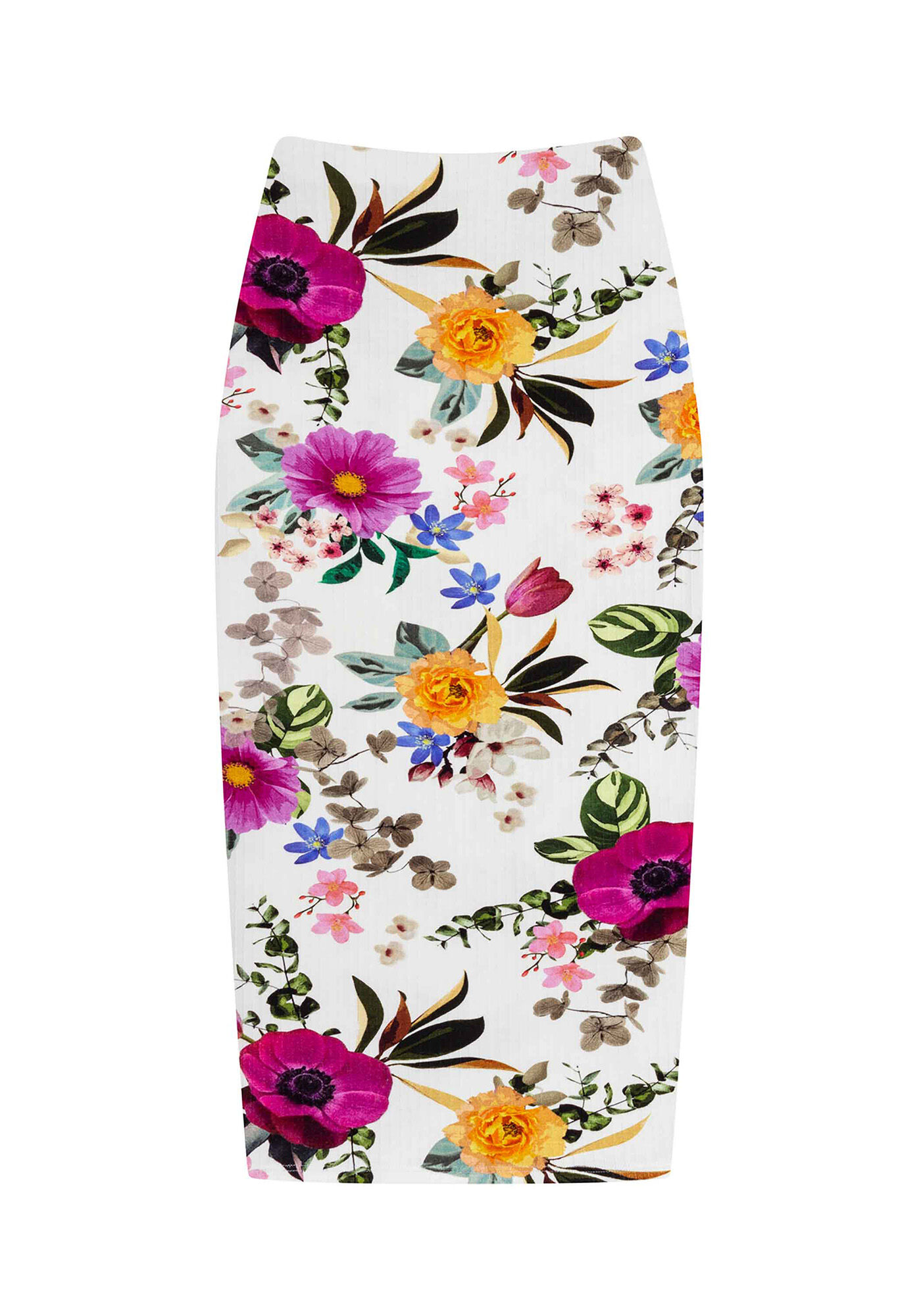 Saia midi em malha canelado, , large.