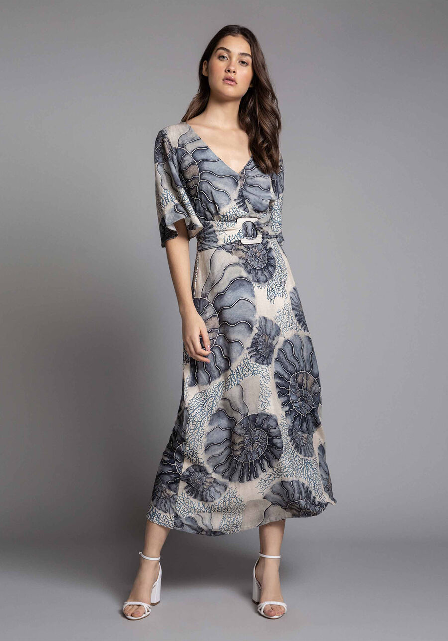 Vestido com Cinto Estampa, . Vestido com Cinto Estampa, , large.