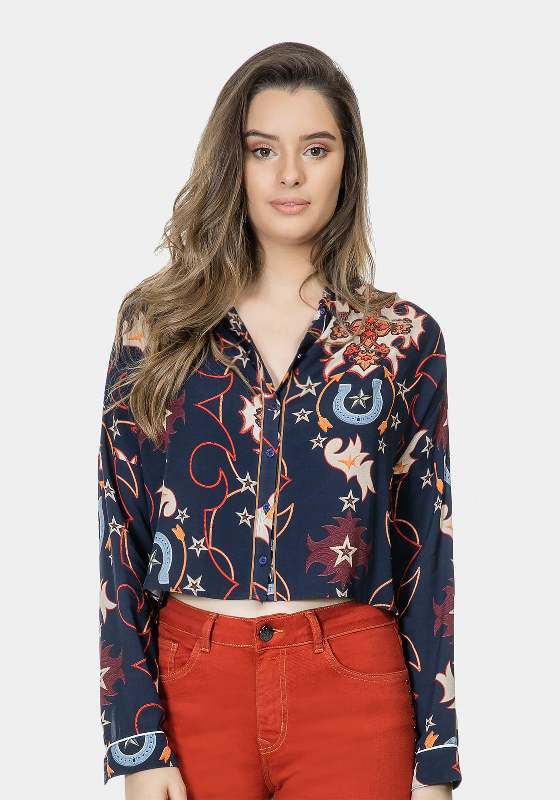 Camisa Manga Longa Cropped Tecido, . Camisa Manga Longa Cropped Tecido, , large.