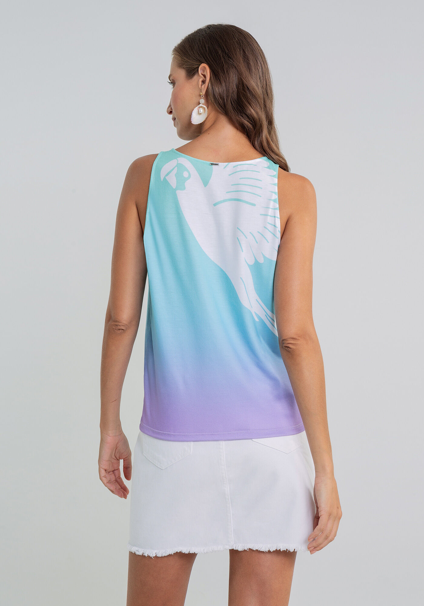 Blusa sem Mangas Estampa, , large.