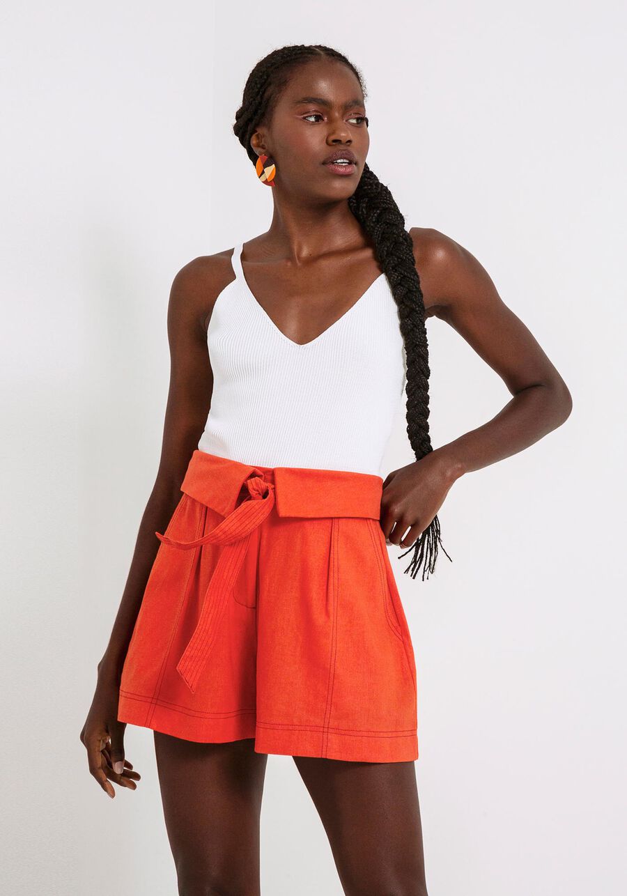 Blusa com Alças em Tricô, BRANCO OFF WHITE. Blusa com Alças em Tricô, BRANCO OFF WHITE, large.
