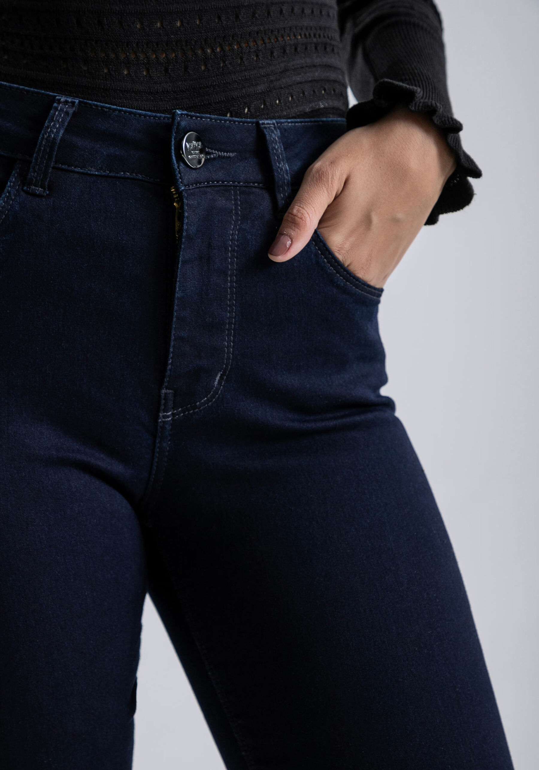 Calça Jeans Boot Cut com Elastic Denim, JEANS. Calça Jeans Boot Cut com Elastic Denim, JEANS, large.