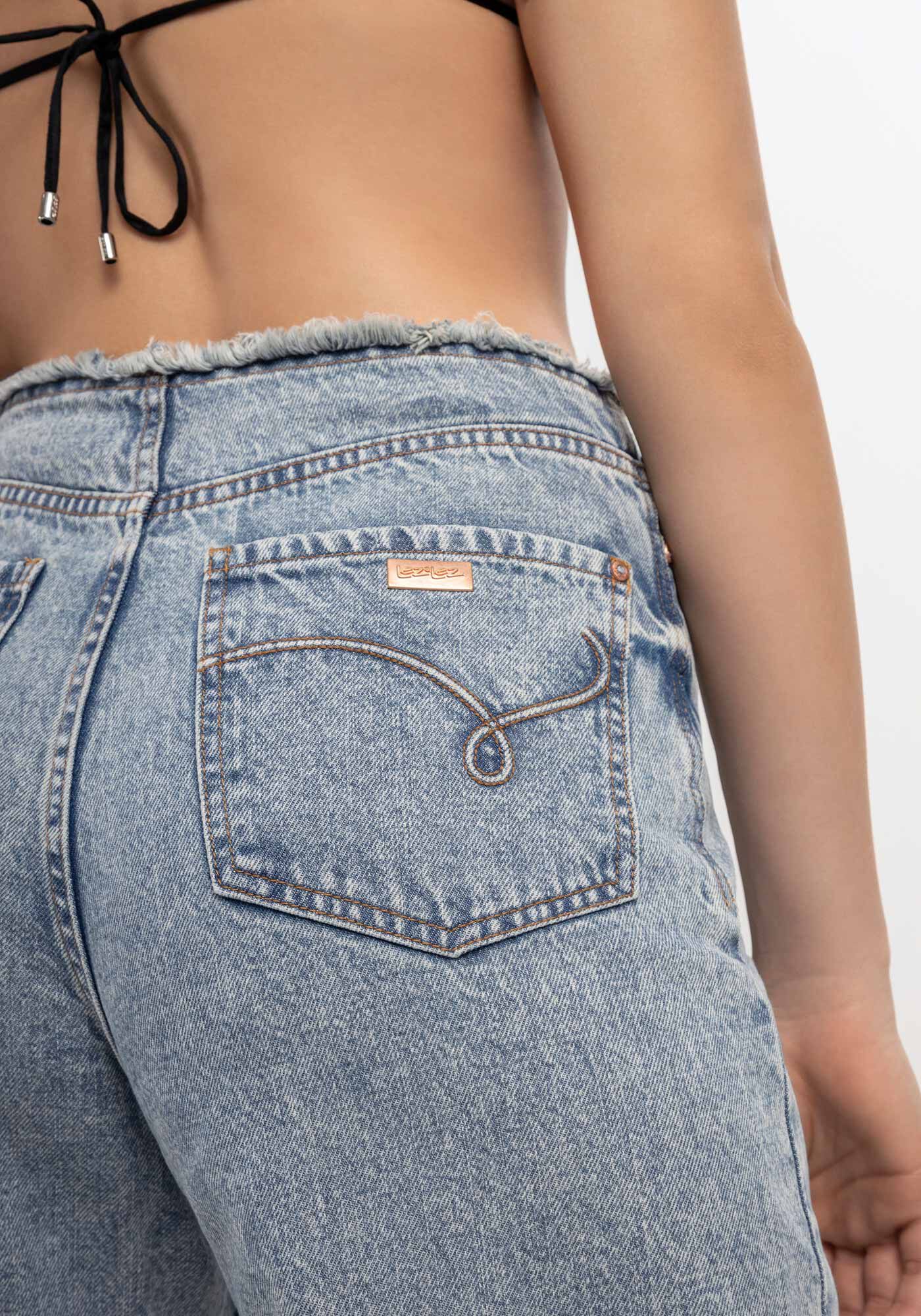 Cal a Jeans Reta Cintura M dia Detalhe C s Lez a Lez