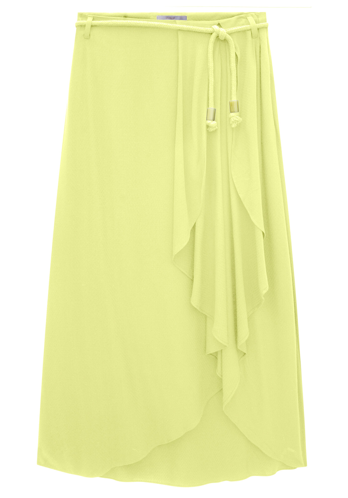 Saia Midi Viscose com Babado Fenda, , large.