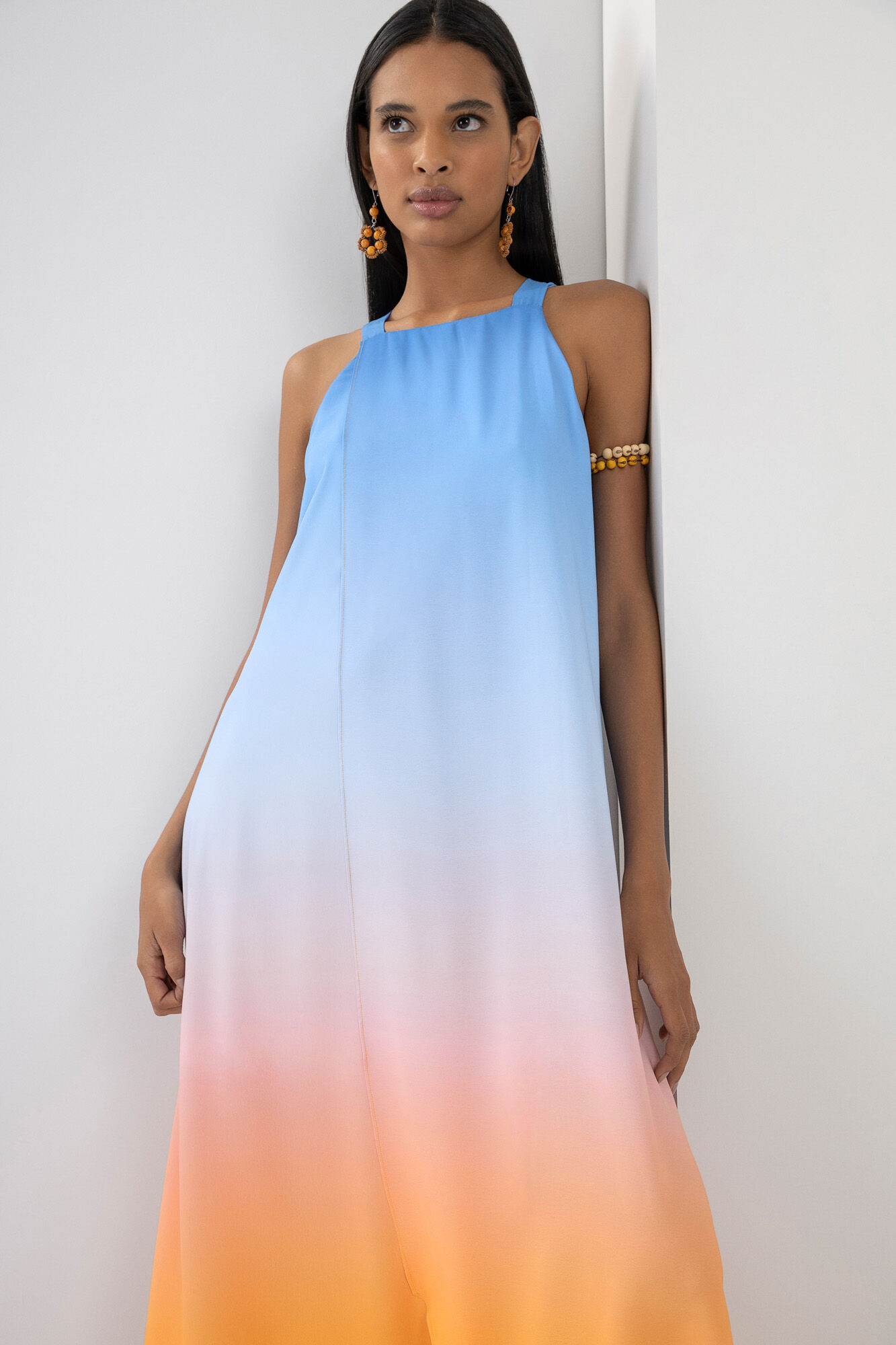 Vestido Midi Assim&eacute;trico com Estampa P&ocirc;r do Sol, POR DO SOL, large.