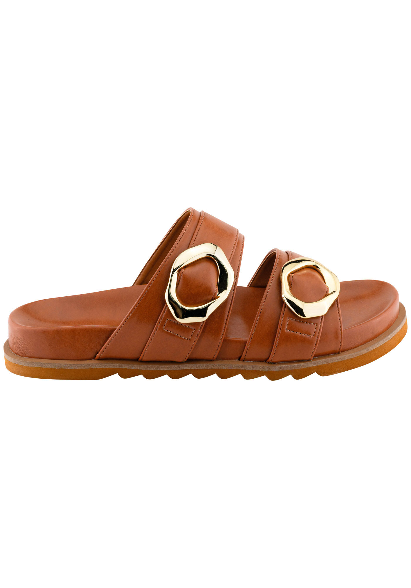 Rasteira Slide Dupla com Fivela, , large.