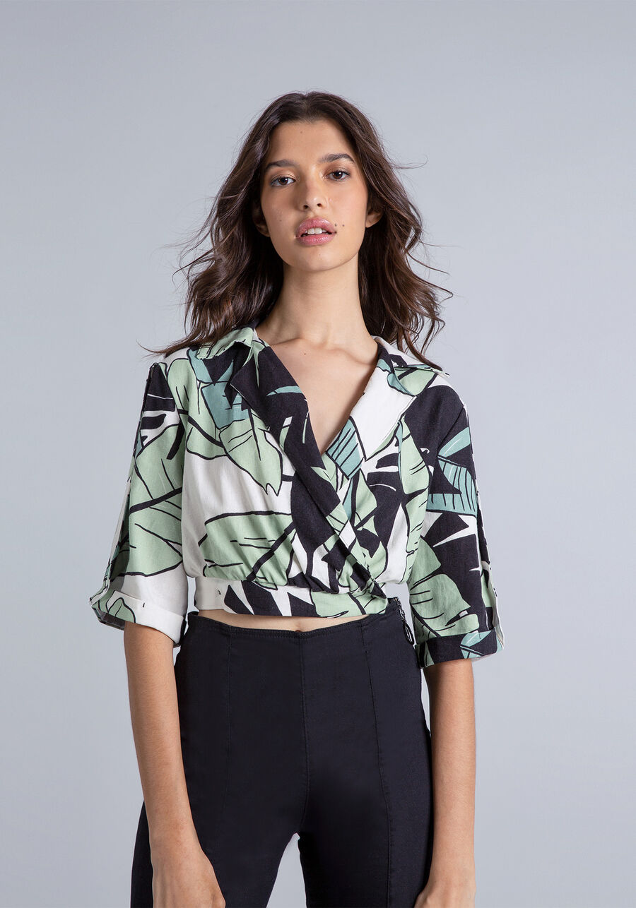 Blusa Cropped Linho Estampa, . Blusa Cropped Linho Estampa, , large.