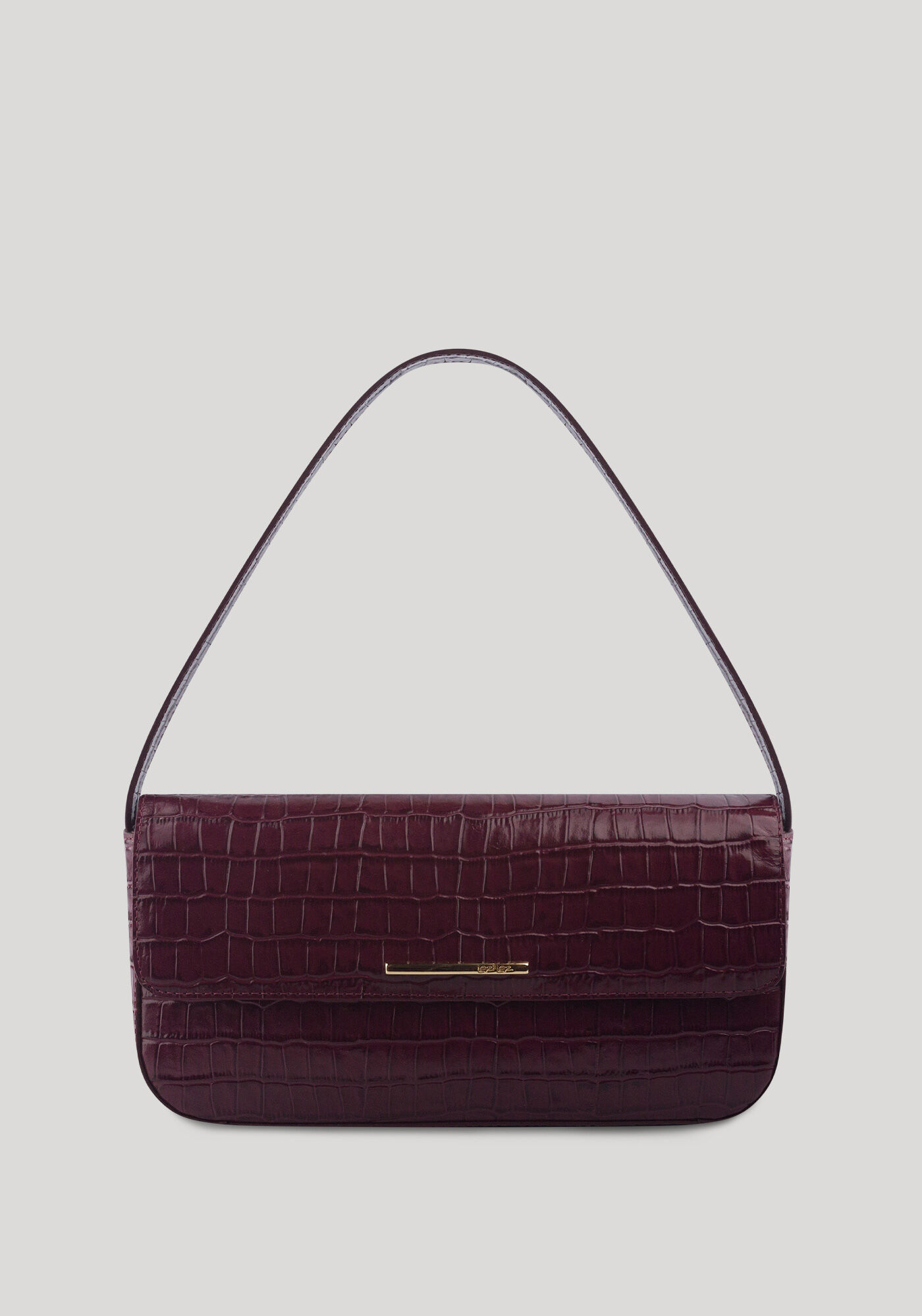 Bolsa M&eacute;dia Em Couro Croco Com Al&ccedil;a Larga &Uacute;nica, VERMELHO FLAMBOYANT, large.