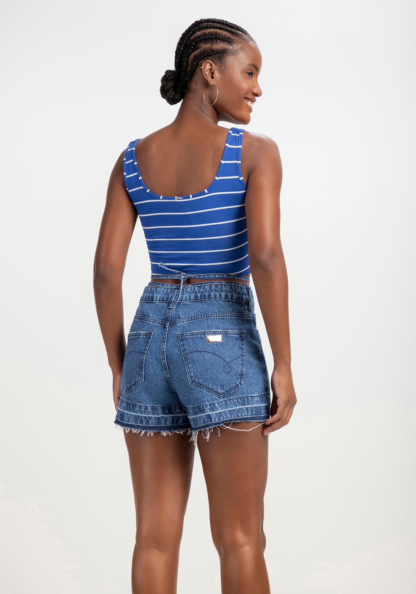 Regata Cropped em Malha com Decote Quadrado, , large.