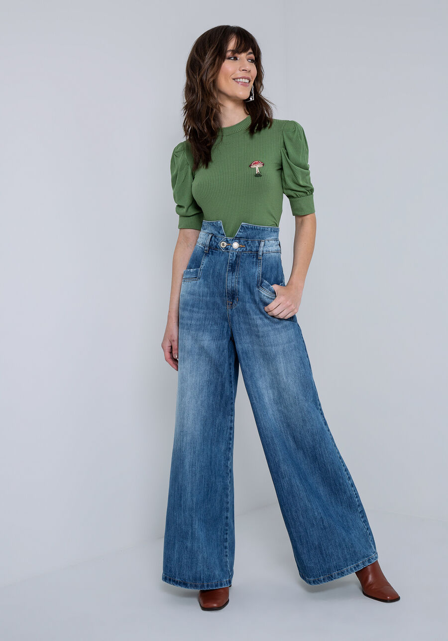 Calça Jeans Wide Leg, , large.