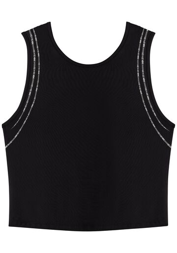 Blusa Cropped Sem Mangas Com Proteção Solar Move, PRETO. Blusa Cropped Sem Mangas Com Proteção Solar Move, PRETO, large.