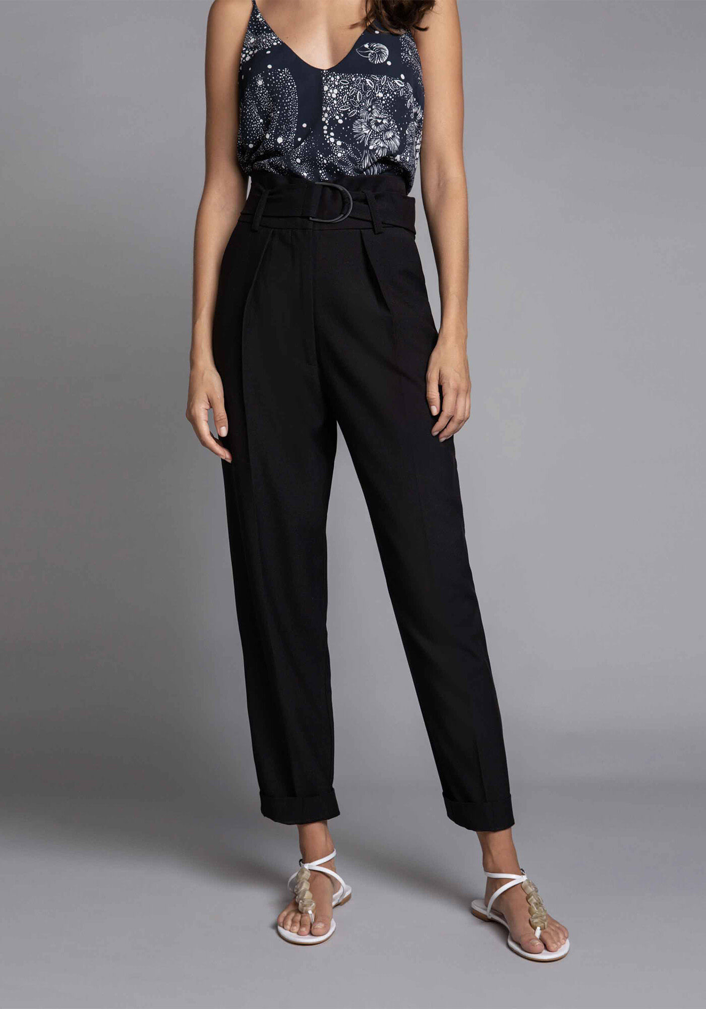 Cal&ccedil;a Cintura Alta com Cinto Branco Off White, , large.