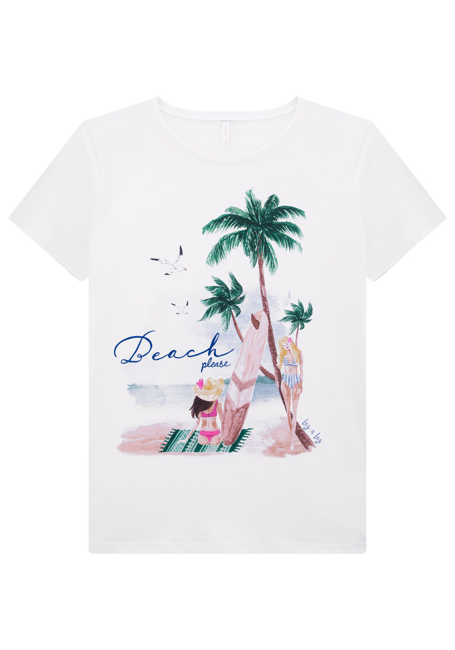 T-Shirt Play Lez Beach Please, BRANCO, large.