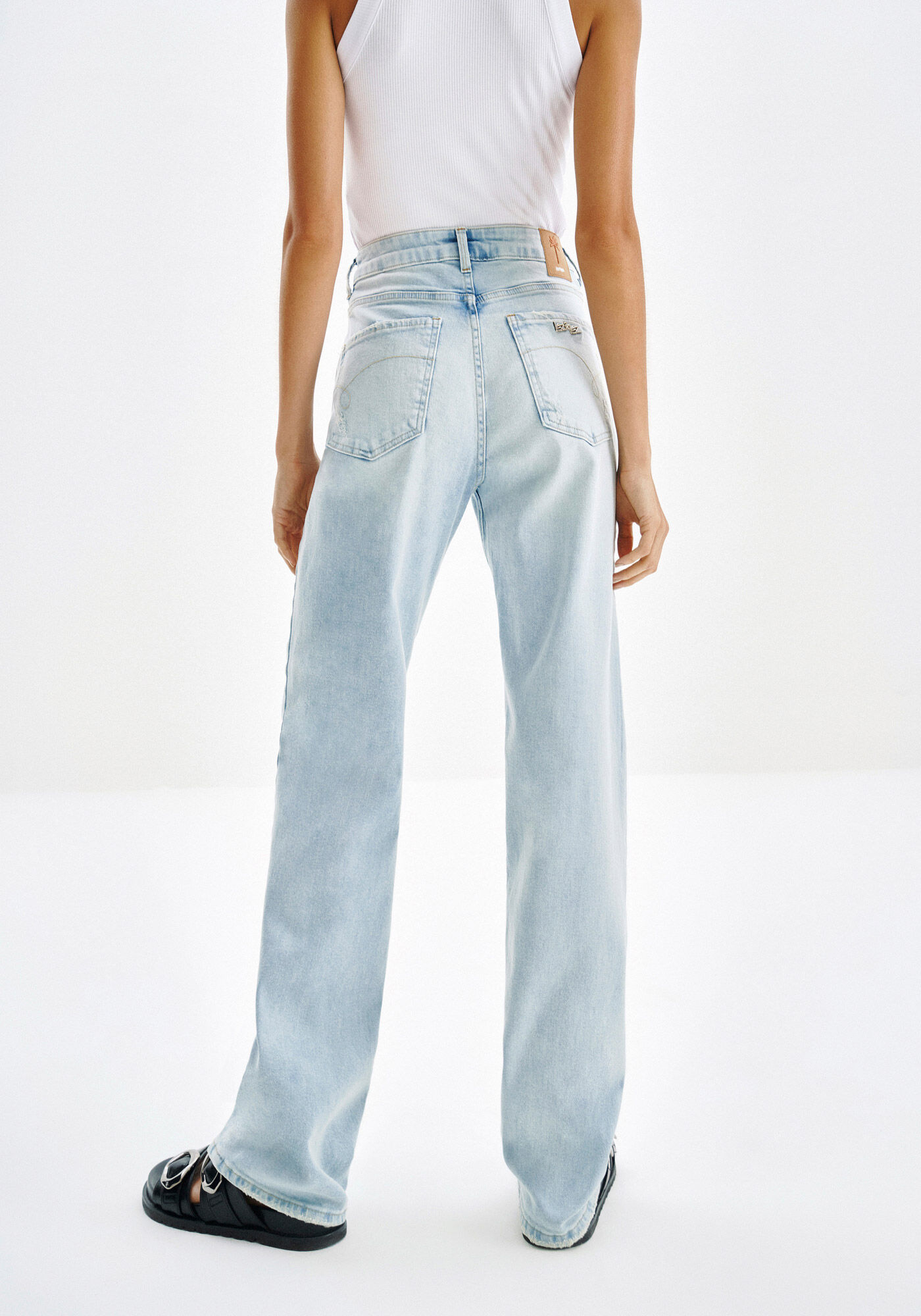 Cal&ccedil;a Jeans Reta Cintura Alta Comfort, , large.